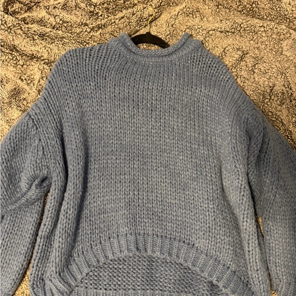 Altar'd State Sweaters - Altar'd State Dusty Blue Chunky Crewneck Sweater